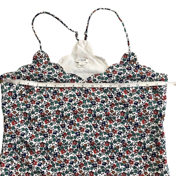 JCrew Adjustable Strap Scallope Front Floral Size 6 Lined Top - Picture 7 of 10